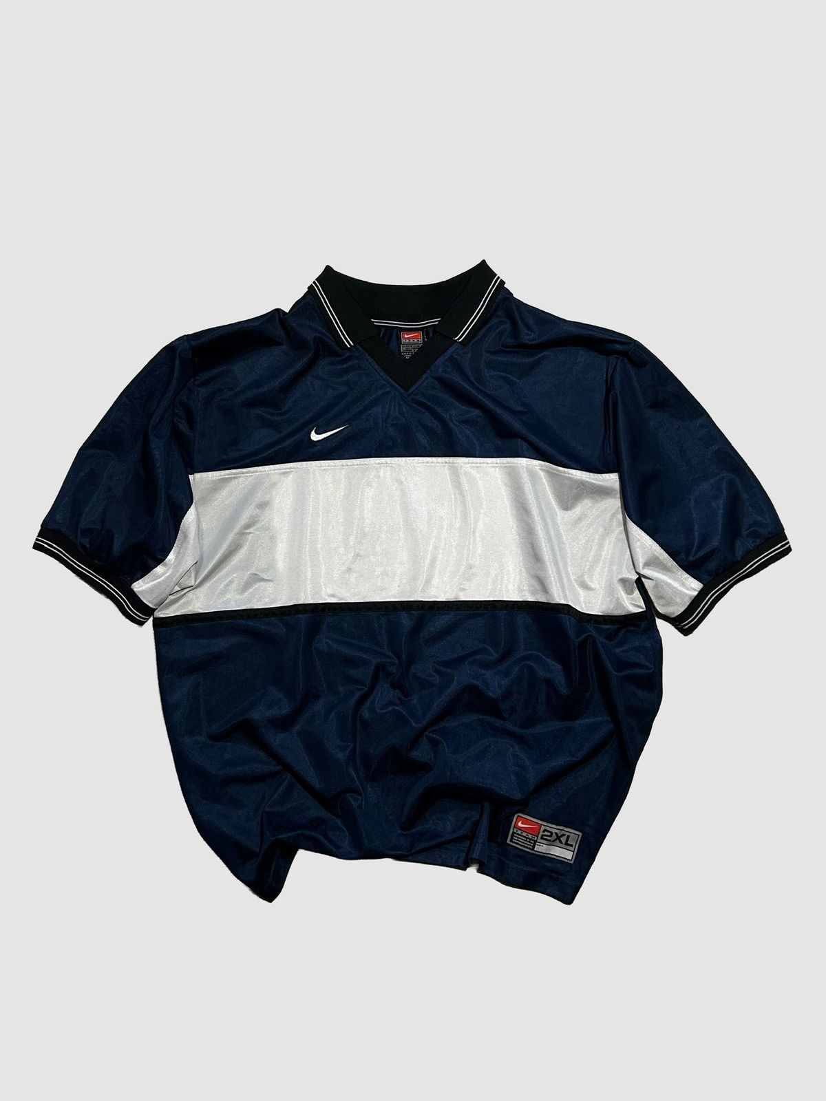 Nike 90s Nike Polo Shirt – Blue / White Stripe Size US XXL / EU 58 / 5 - 1 Thumbnail