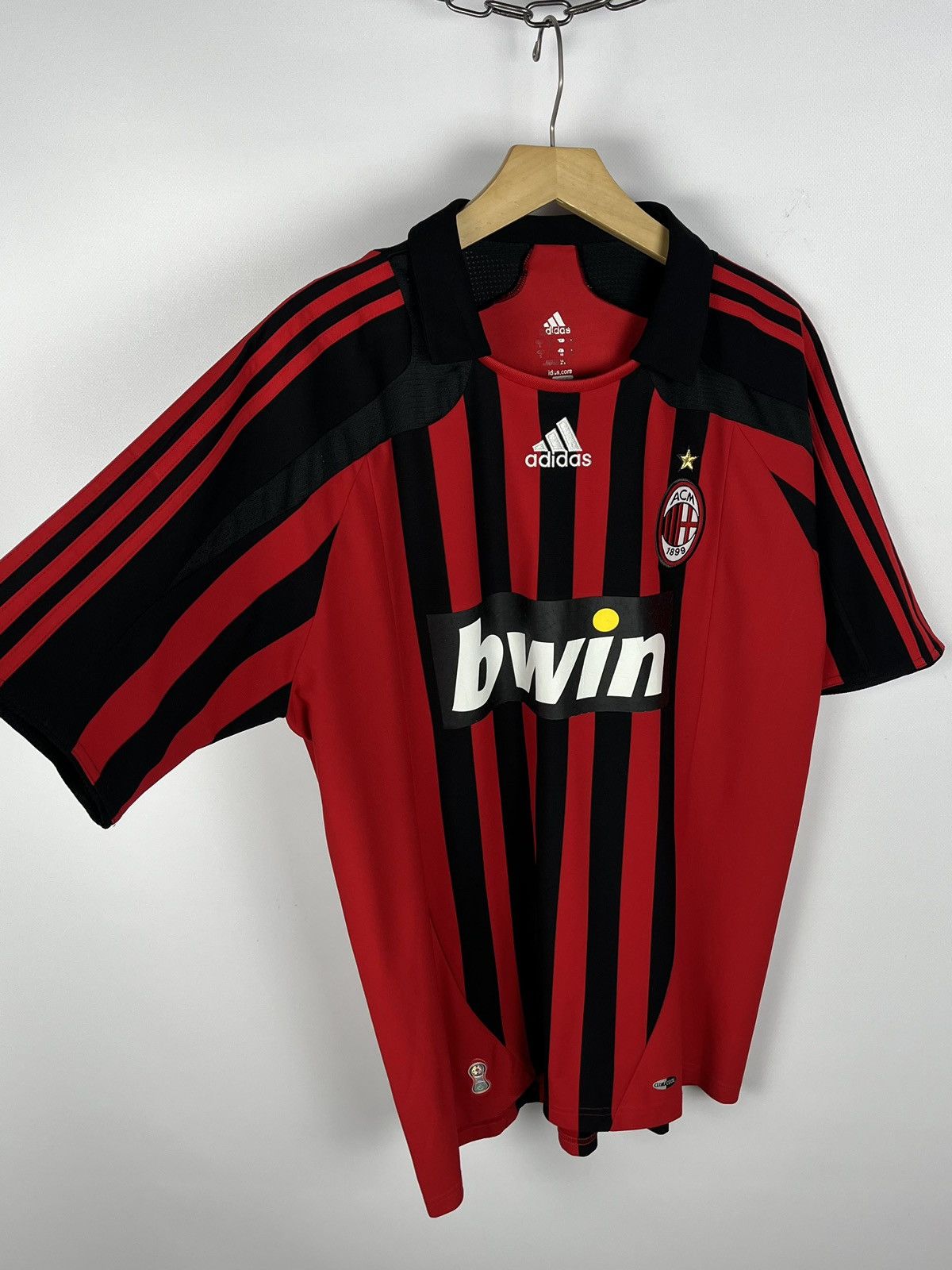 Adidas Vintage Adidas AC Milan BWIN Soccer Jersey Shirt 07/08 Size US L / EU 52-54 / 3 - 9 Thumbnail