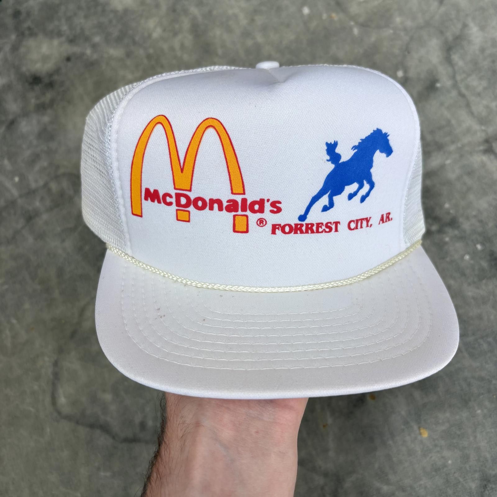 Vintage Vintage 80s Deadstock McDonald’s Arkansas Rope Trucker Hat Size ONE SIZE - 1 Thumbnail