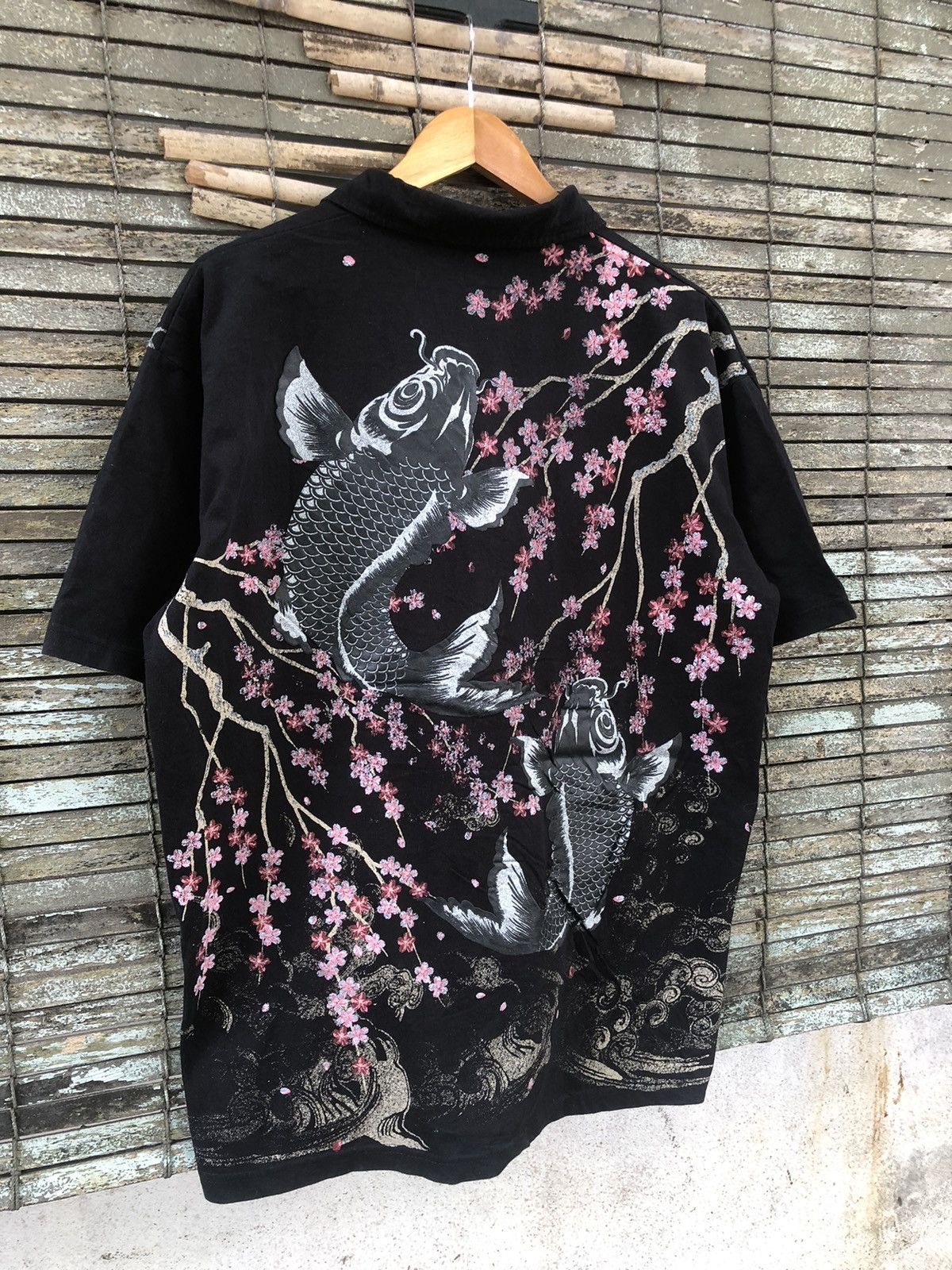 Japanese Brand × Vintage Rare Vintage OVP Japanese Sukajan Koi Fish Polo Tee Size US XL / EU 56 / 4 - 2 Thumbnail