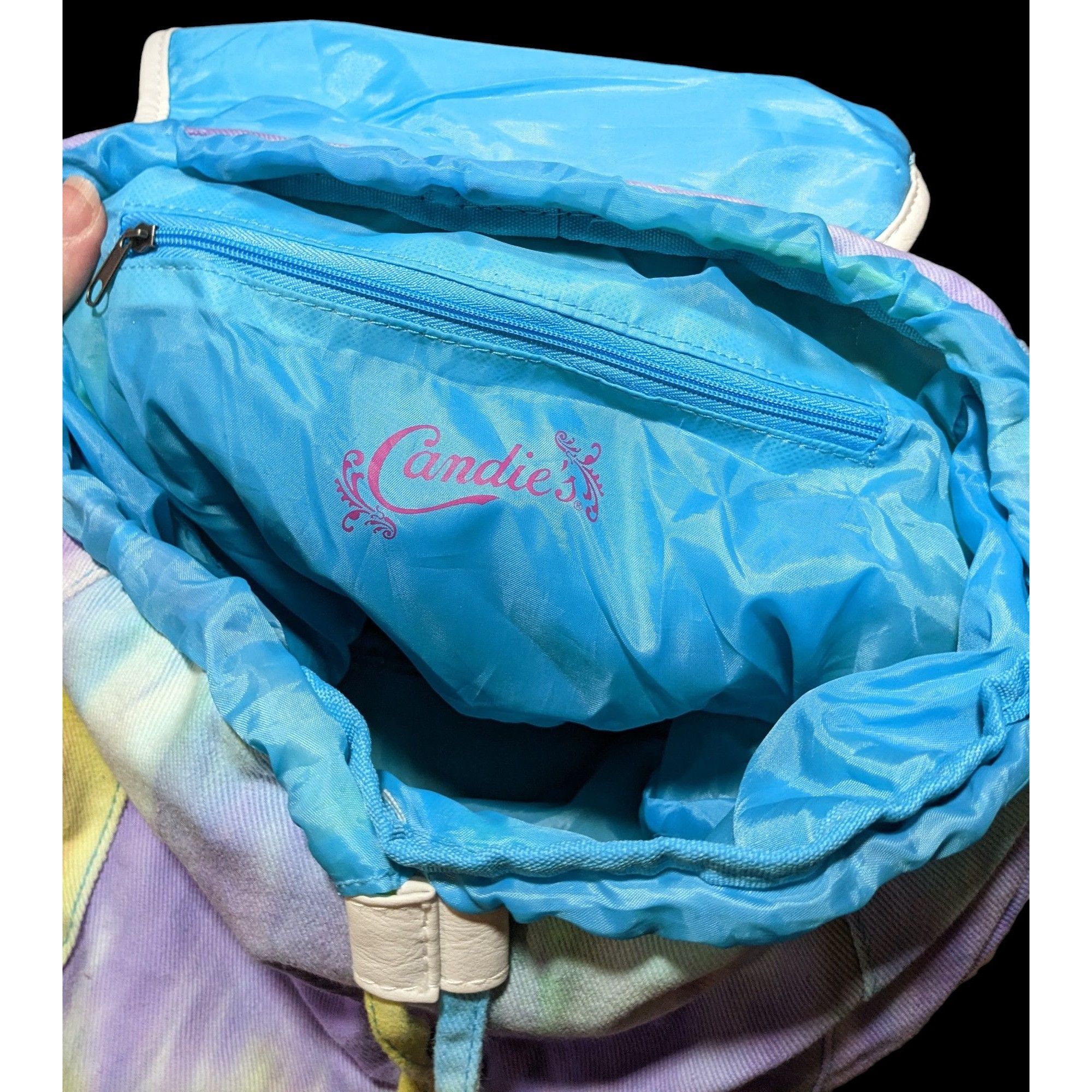 Other Candies Rainbow Tie Dye Glitter Strap Backpack Size ONE SIZE - 5 Thumbnail