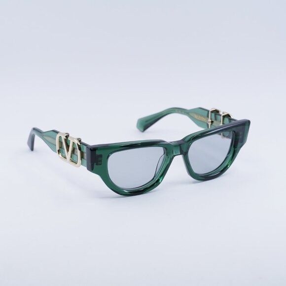 Valentino Valentino V-DUE VLS-103E Sunglasses Dark Green Cat Eye Frame Size ONE SIZE - 4 Thumbnail
