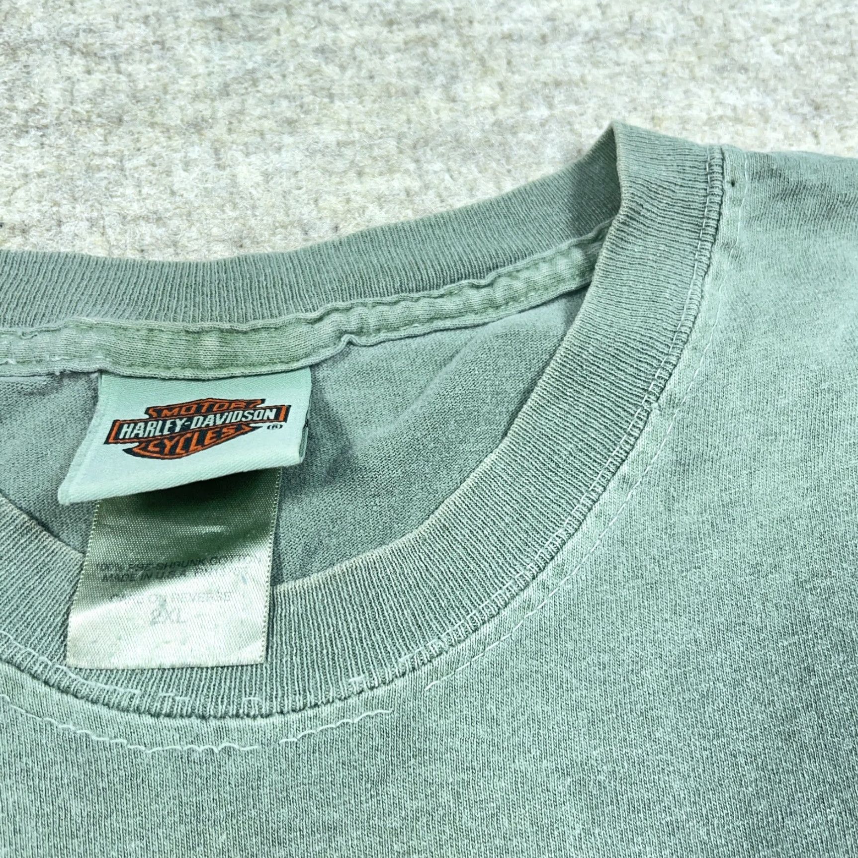 Harley Davidson VINTAGE Harley-Davidson Shirt Men XL Green 80s Retro Logo Graphic Print Short Sleeve T-Shirt Size US XL / EU 56 / 4 - 7 Thumbnail