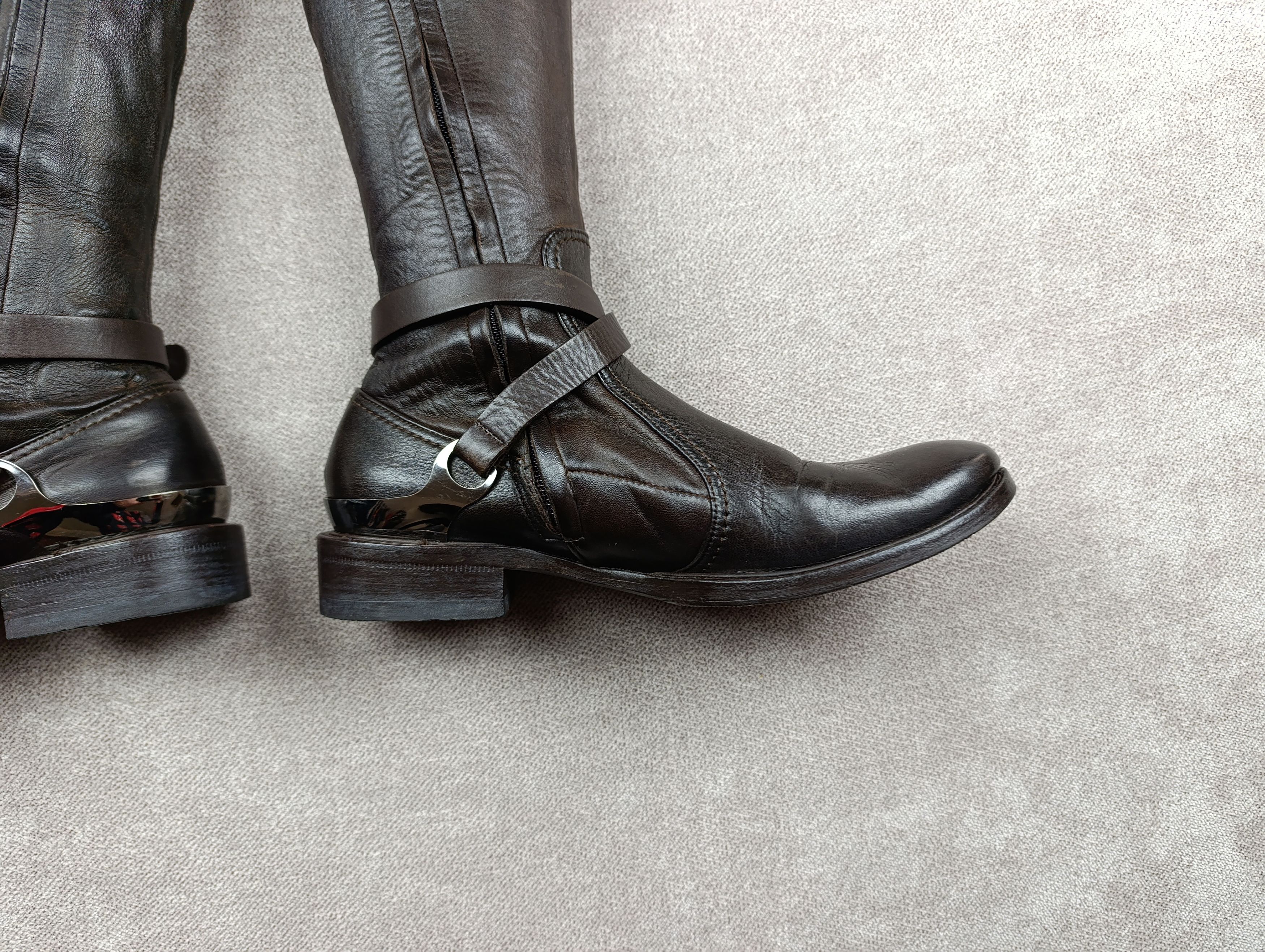 Celine CELINE KNEE-HIGH LEATHER COWBOY BOOTS SIZE 37 Size US 7 / IT 37 - 13 Thumbnail