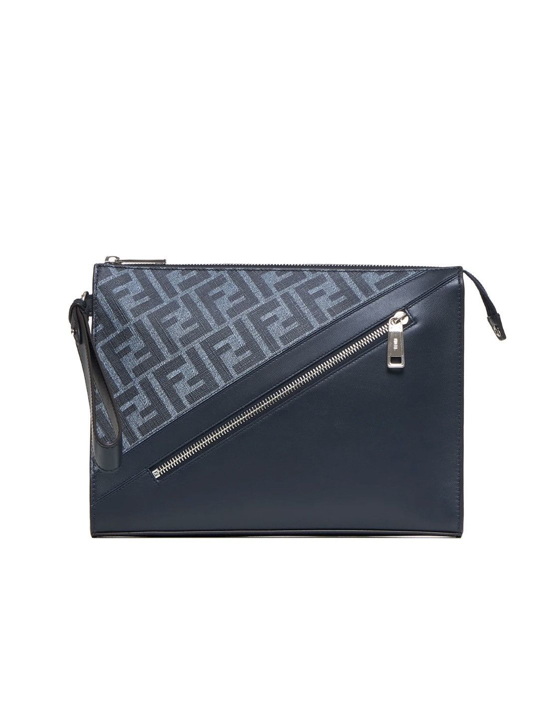 Fendi Fendi FF Jacquard Panelled Zipped Clutch Bag Size ONE SIZE - 1 Thumbnail