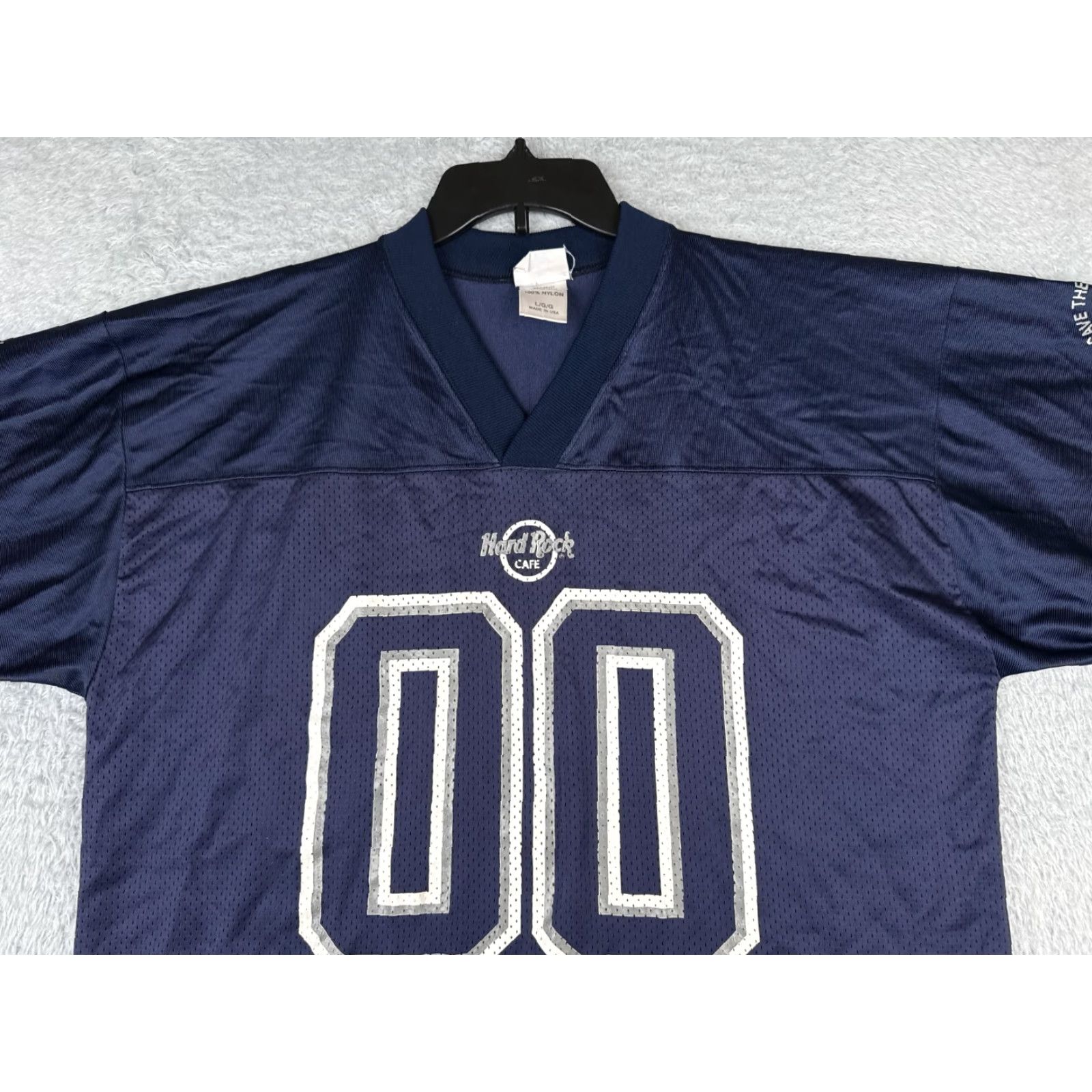 Hard Rock Cafe VINTAGE Hard Rock Cafe Football Jersey Adult Large Blue #00 Denver Made USA Shirt Mens L Blue Football USA 00 Denver Hard Rock Cafe Jersey Size US L / EU 52-54 / 3 - 4 Thumbnail