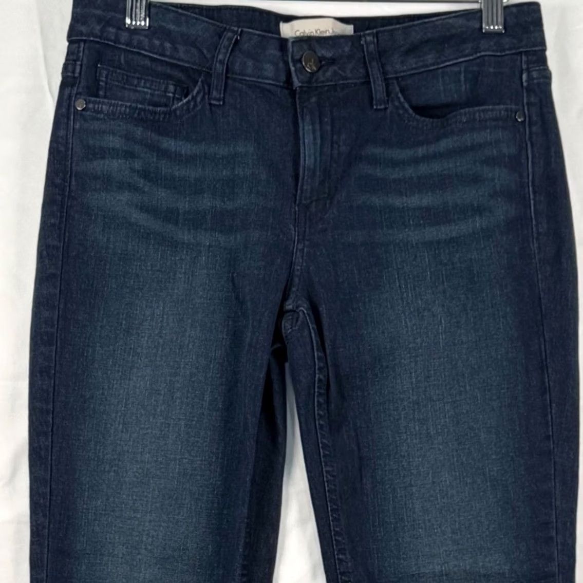 Vintage Calvin Klein Jeans Ultimate Skinny Jeans Dark Indigo Blue 30x29 5-Pocket Stretch Slim Quiet Luxury Womens Size 30" / US 8 / IT 44 - 2 Thumbnail