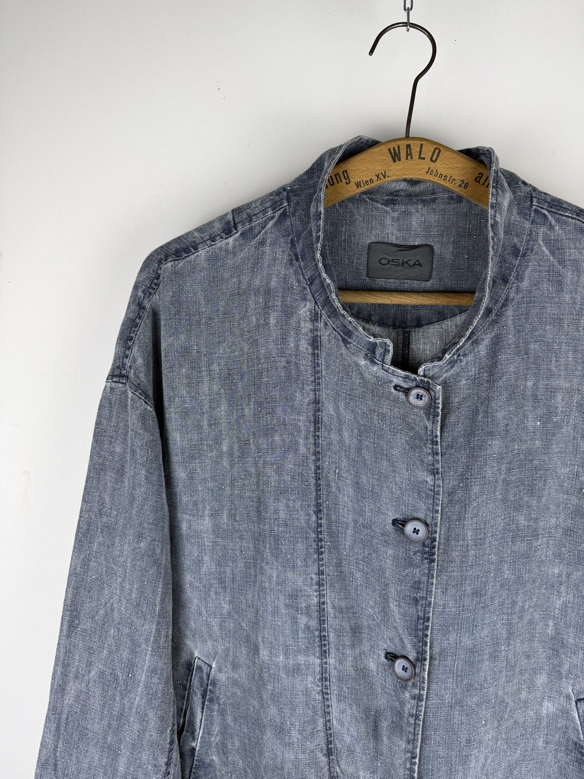 OSKA OSKA Blue Linen Washed Button Up Jacket Blazer Coat Size 2 Size M / US 6-8 / IT 42-44 - 2 Thumbnail