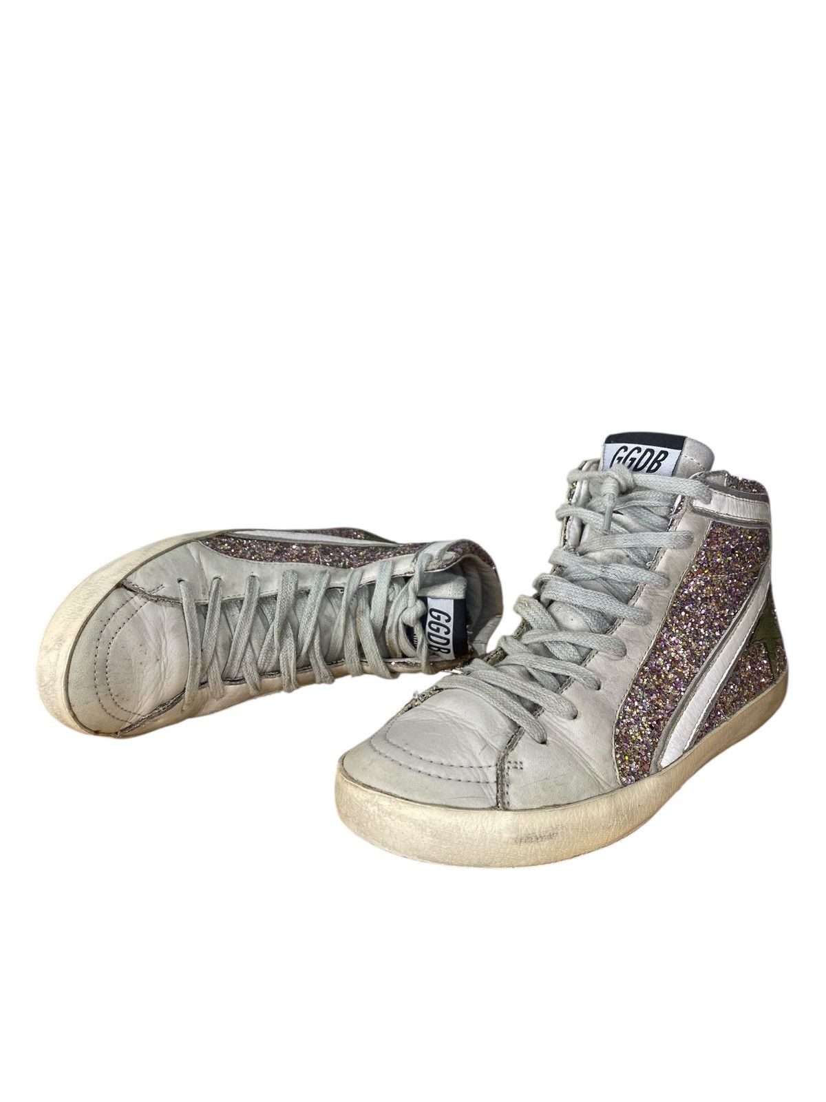 Golden Goose High-top sneakers in leather and sequins Size US 5 / IT 35 - 1 Thumbnail
