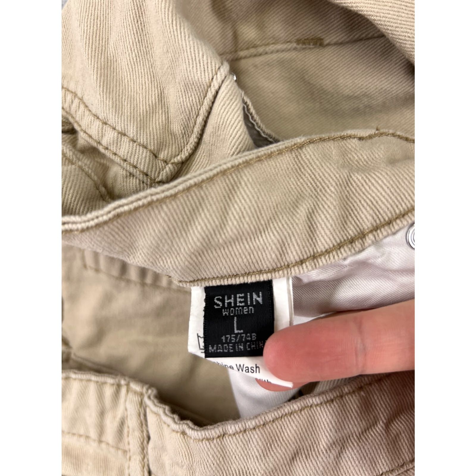 Shein SheIn Jeans Women 28 Beige Denim Wide-Leg Cotton Blend 28x30 Distressed 5-Pocket Design Button Zipper Size 28" / US 6 / IT 42 - 6 Thumbnail