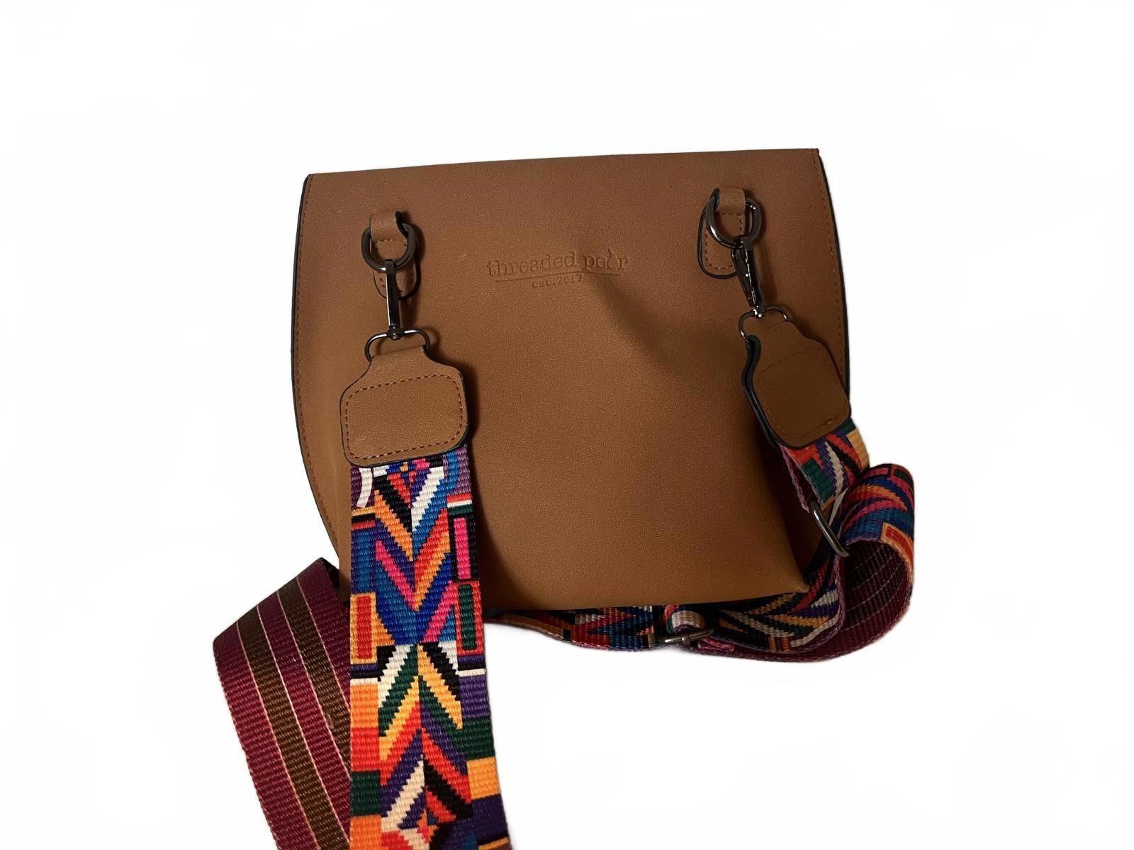 Designer Threaded Pear Crossbody Bag with Colorful Strap Size ONE SIZE - 3 Thumbnail