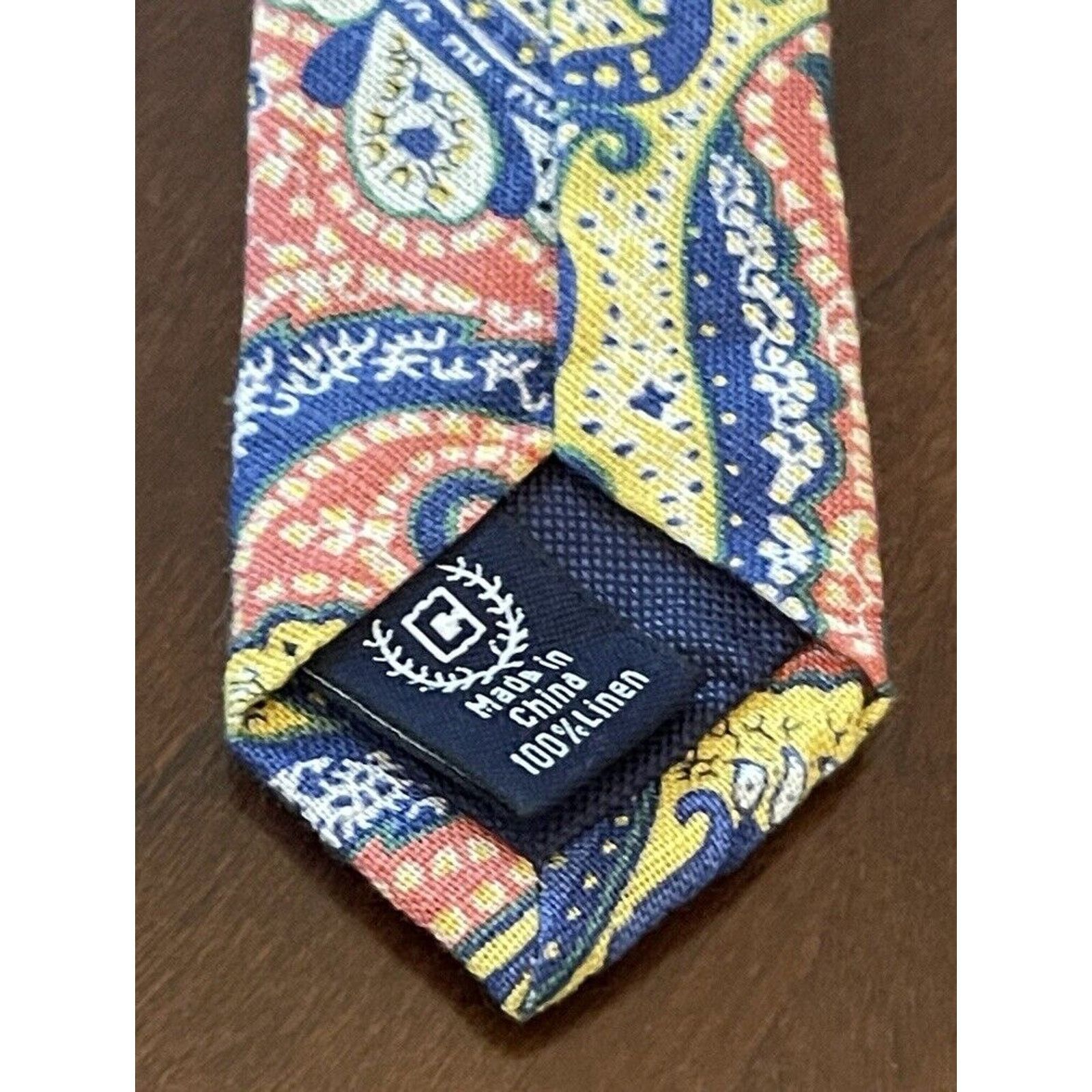 Chaps Chaps Pink Blue 100% Linen Men’s Neck Tie Made In China Size ONE SIZE - 7 Thumbnail