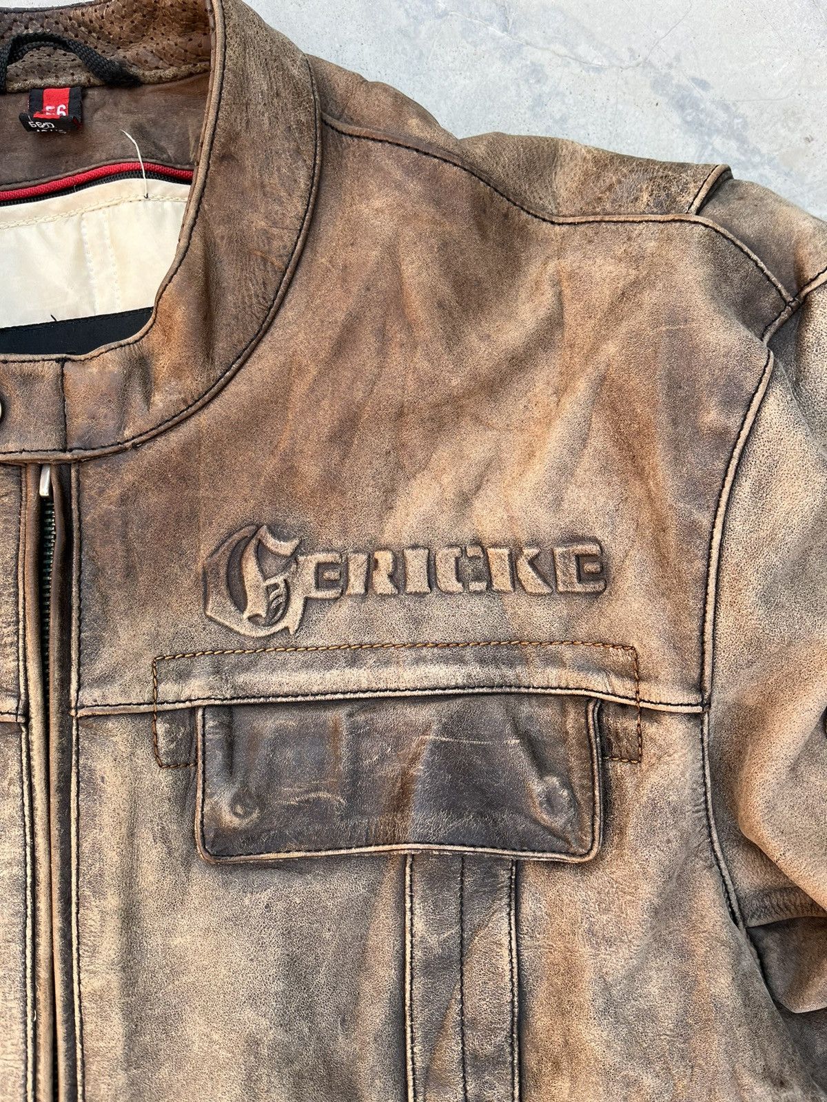 Hein Gericke RARE 🔥VINTAGE 9OS HEIN GERICKE WASHED LEATHER BIKER JACKET Size US L / EU 52-54 / 3 - 7 Thumbnail