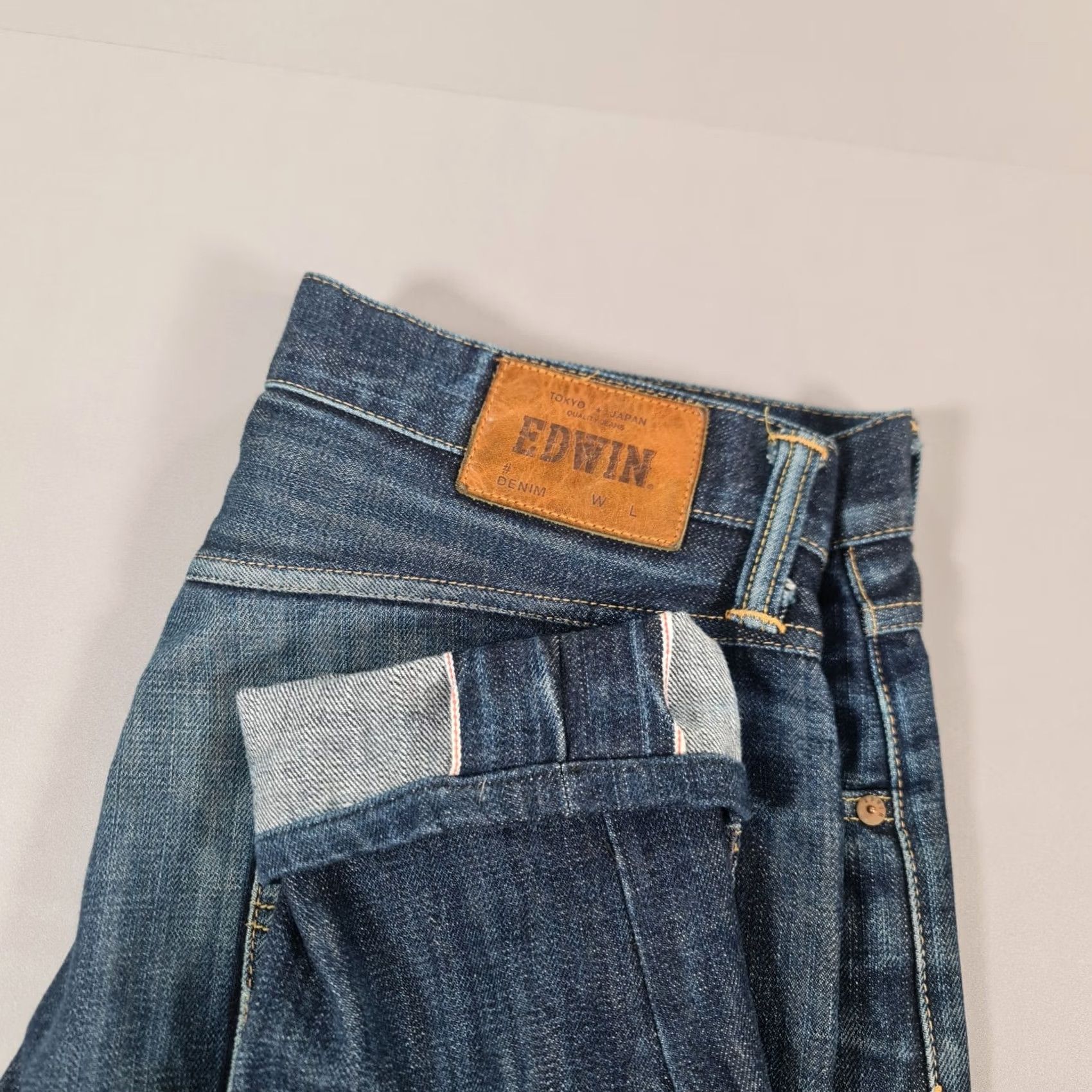 Edwin Edwin ED-55 Selvedge Jeans Mens W32 L26 Blue Relaxed Tapered Denim Jeans Mens Blue Denim Selvedge 5-Pocket Mens Jeans Size US 32 / EU 48 - 2 Thumbnail