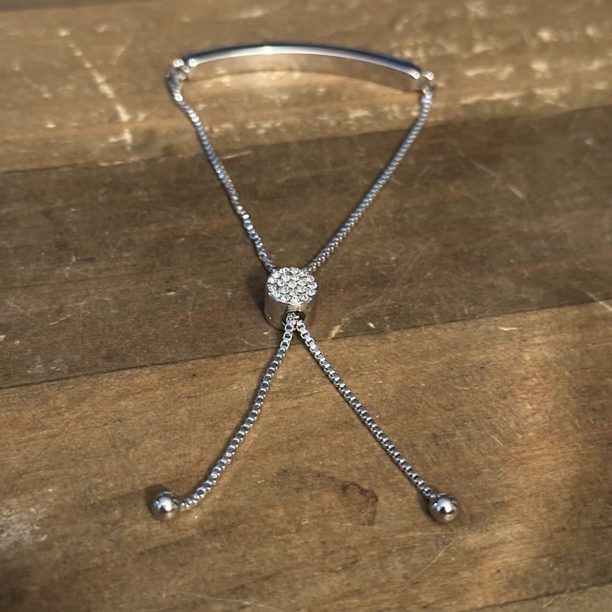 Other IBB CN silver tone rhinestone adjustable slide bracelet Size ONE SIZE - 4 Thumbnail