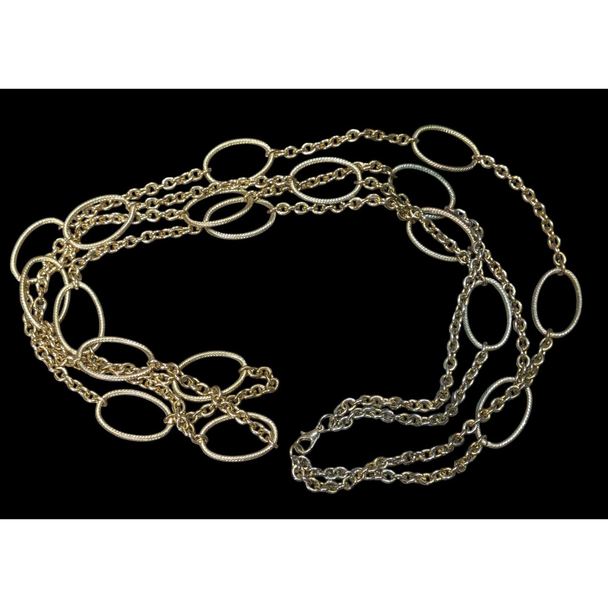 Other Layered Oval Link Gold Tone Statement Necklace Size ONE SIZE - 1 Thumbnail