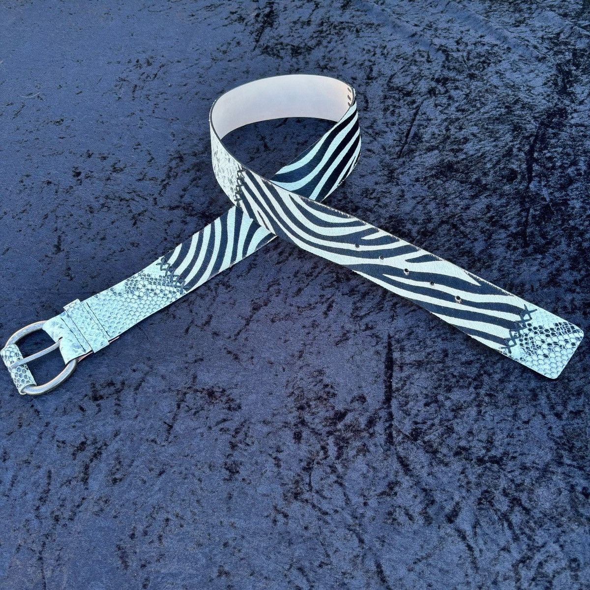 Other Vintage Garuglieri calf hair Italian leather belt Size ONE SIZE - 3 Thumbnail