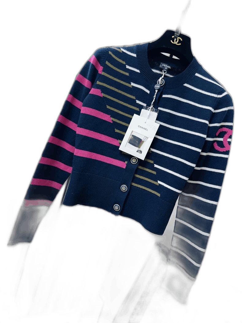 Chanel Chanel 20C Knit Cardigan Coat Blue Multi Size M / US 6-8 / IT 42-44 - 1 Thumbnail