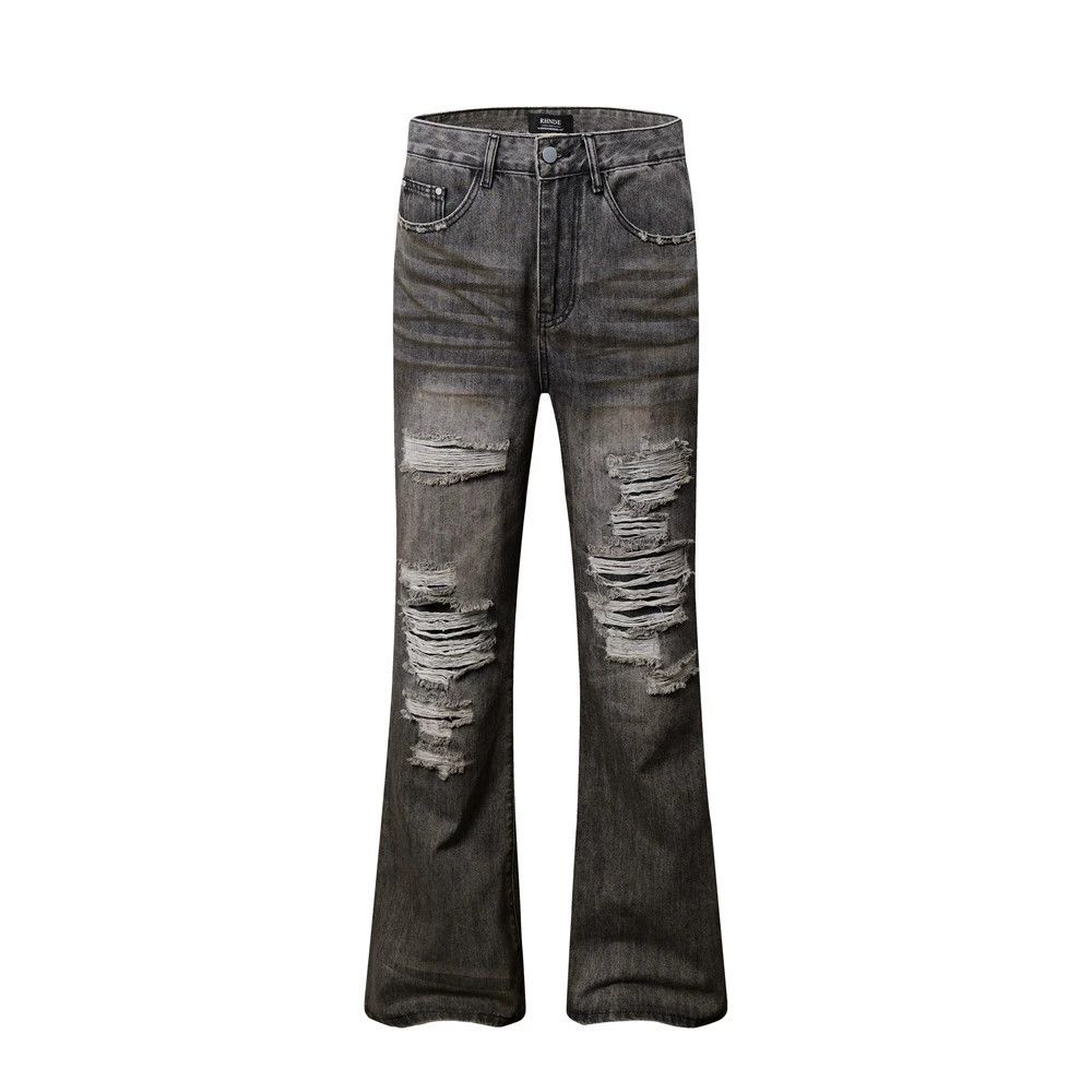 Vintage Men's ripped washed distressed loose bootcut jeans Size US 32 / EU 48 - 1 Thumbnail
