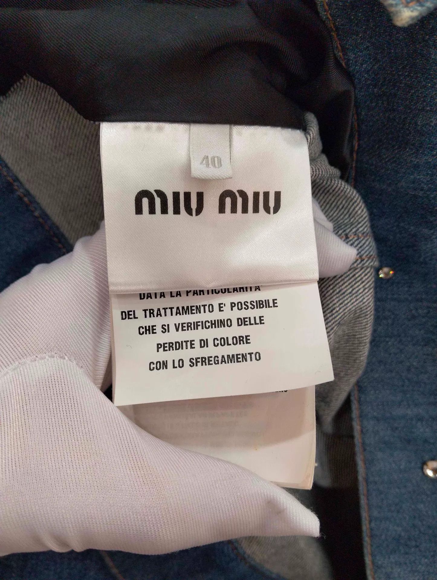 Miu Miu MIU MIU Rhinestone Denim Jacket 40 95 New Size S / US 4 / IT 40 - 4 Thumbnail