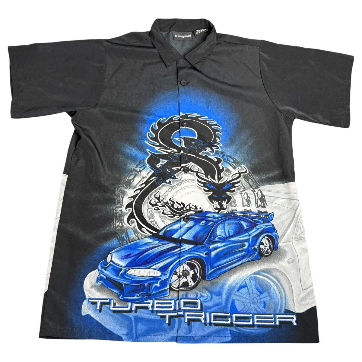 Vintage Y2K No Boundaries Dragon Car “Turbo Trigger” Button Up Shirt Size US M / EU 48-50 / 2 - 1 Thumbnail