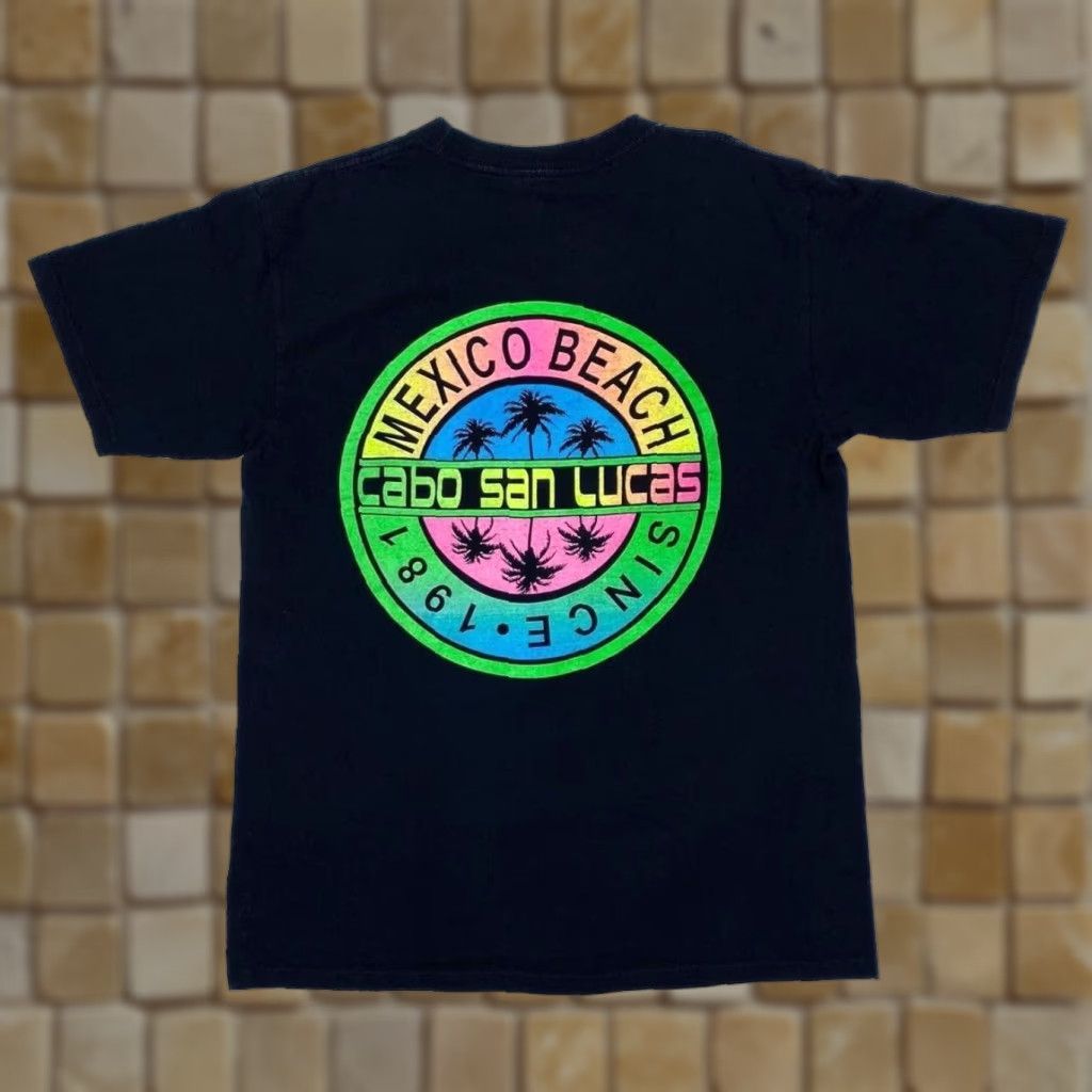 Other MEXICO BEACH Cabo San Lucas Souvenir Spellout Graphic T-Shirt Black Medium Mens Early 00’s Size US M / EU 48-50 / 2 - 1 Thumbnail