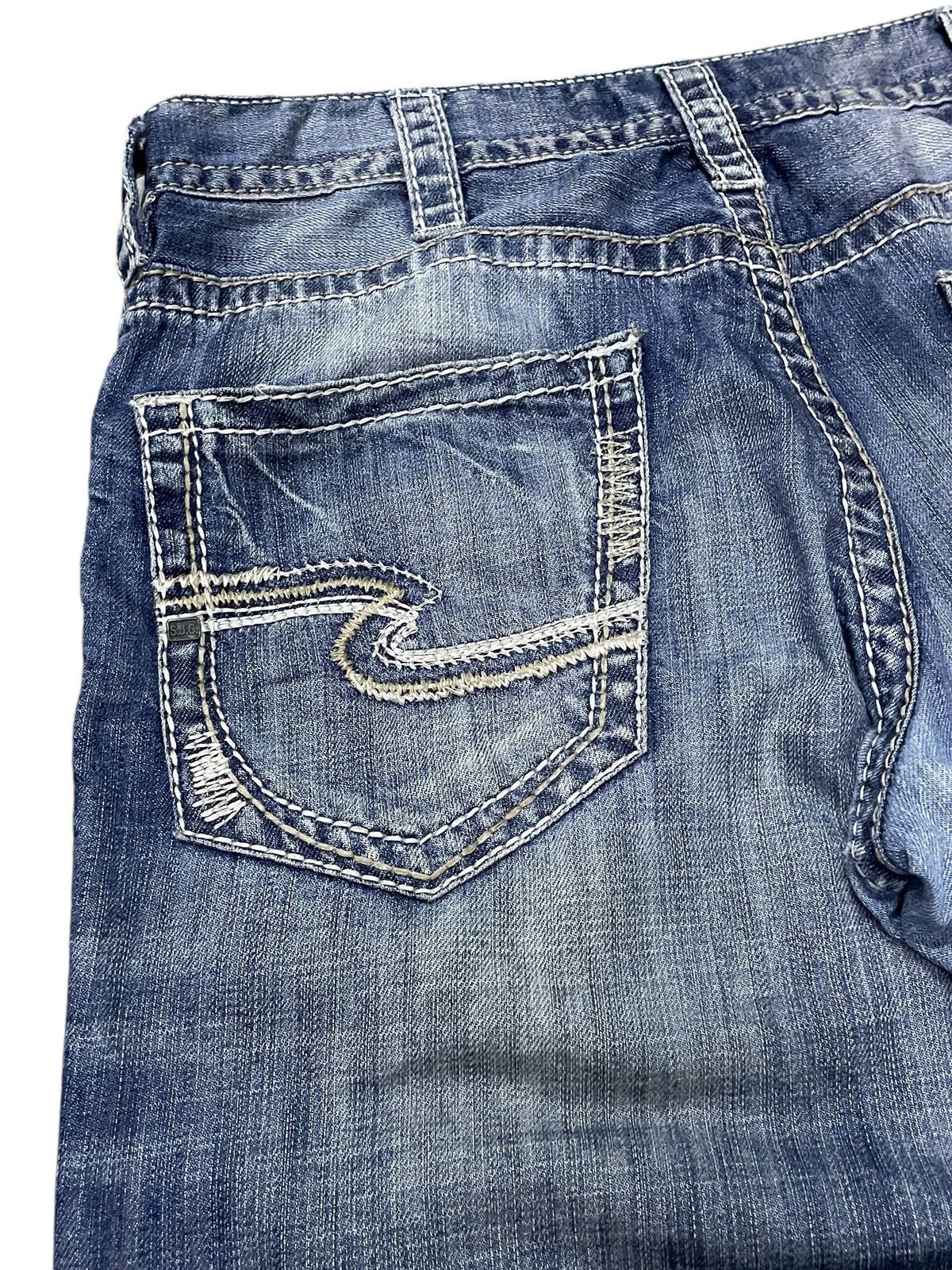 Japanese Brand × semanticdesign Silver Heavy Stitched Loose Straight Baggy Jeans Size US 32 / EU 48 - 18 Thumbnail