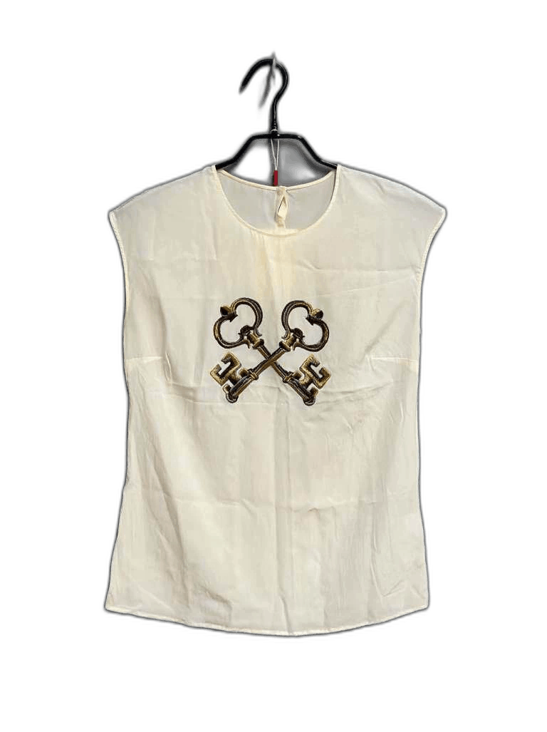 Dolce & Gabbana Dolce & Gabbana Silk Top with Key Design Size S / US 4 / IT 40 - 1 Thumbnail