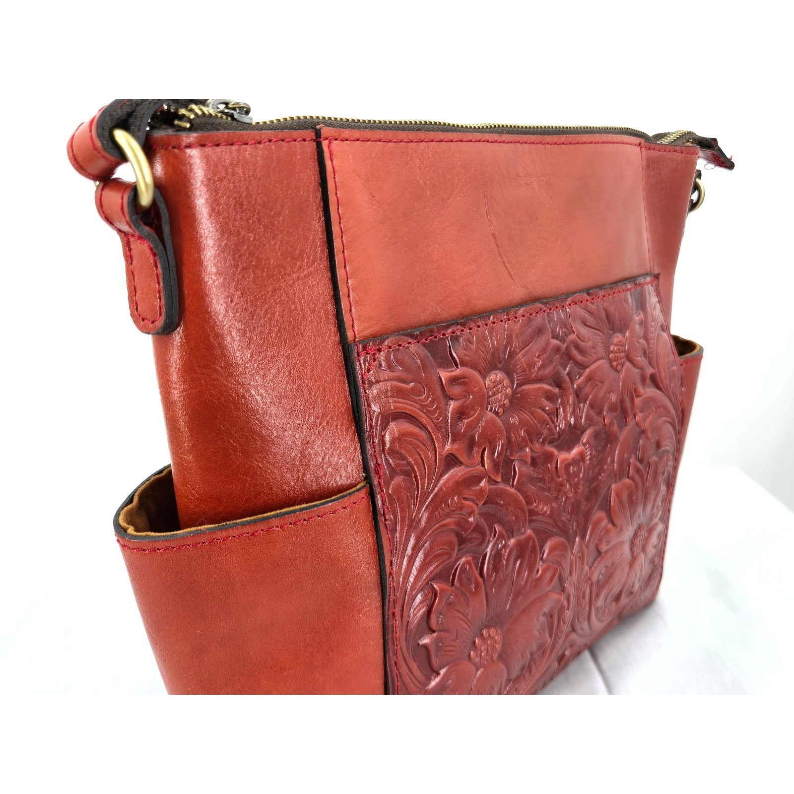 Patricia Nash Patricia Nash Aveley Leather Tooled Crossbody Tote Size ONE SIZE - 7 Thumbnail