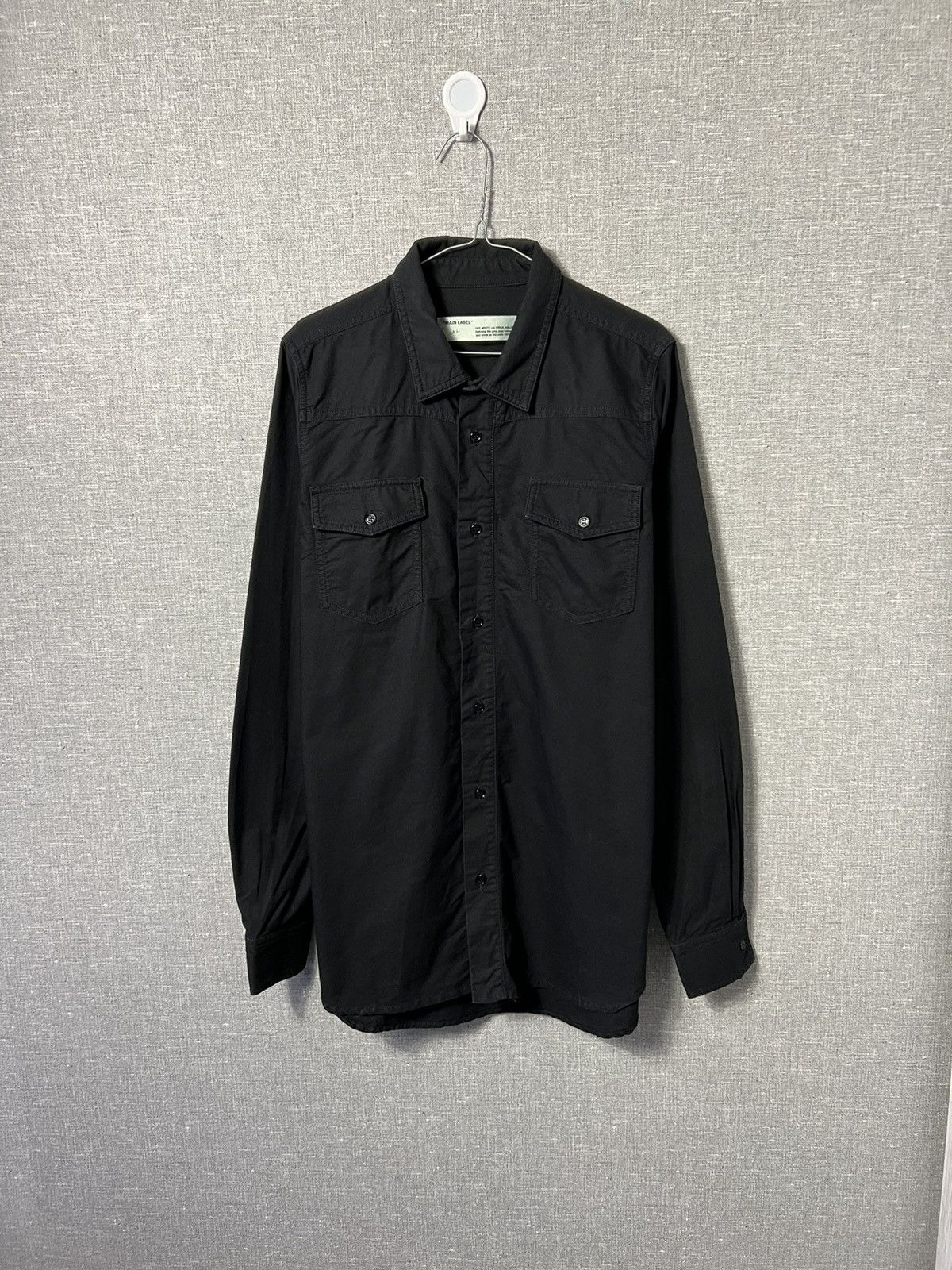 Off-White Rare Off-White Black Firetape Printed Button Oversized Shirt Size US XS / EU 42 / 0 - 10 Thumbnail