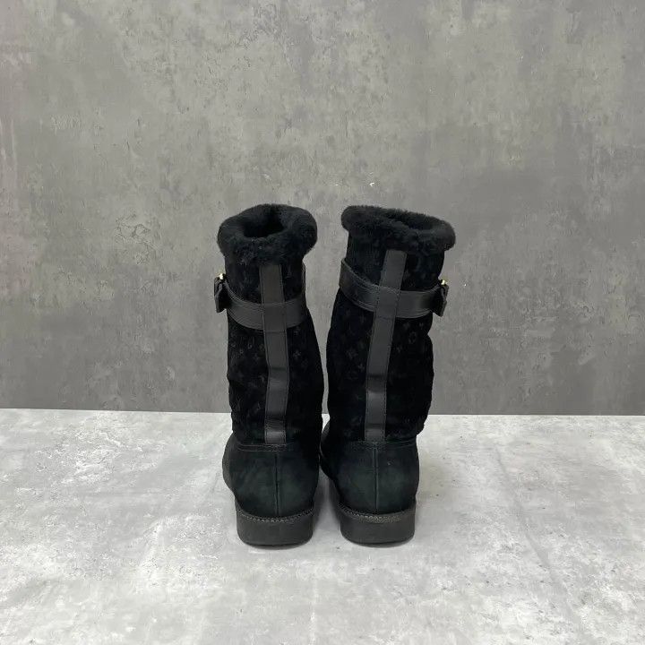 Louis Vuitton Black Wool Logo Snow Boots -2508