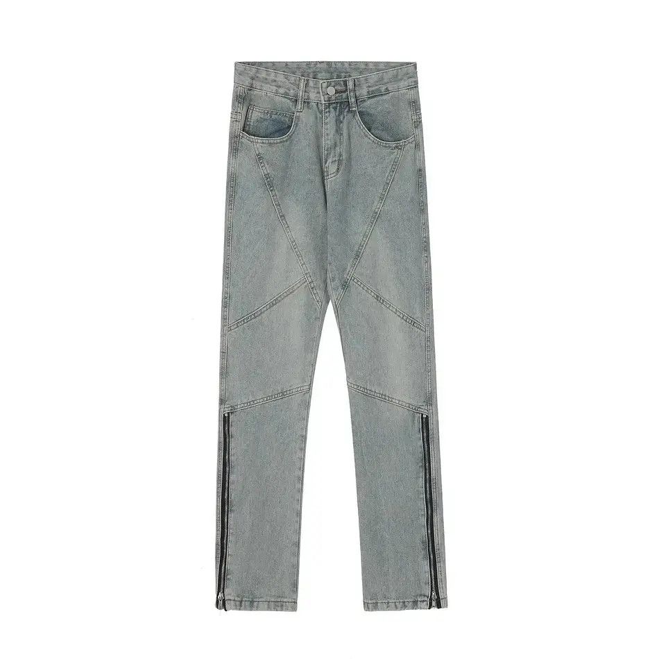 Japanese Brand Retro Loose Casual Spliced Zipper Jeans Size US 32 / EU 48 - 5 Thumbnail