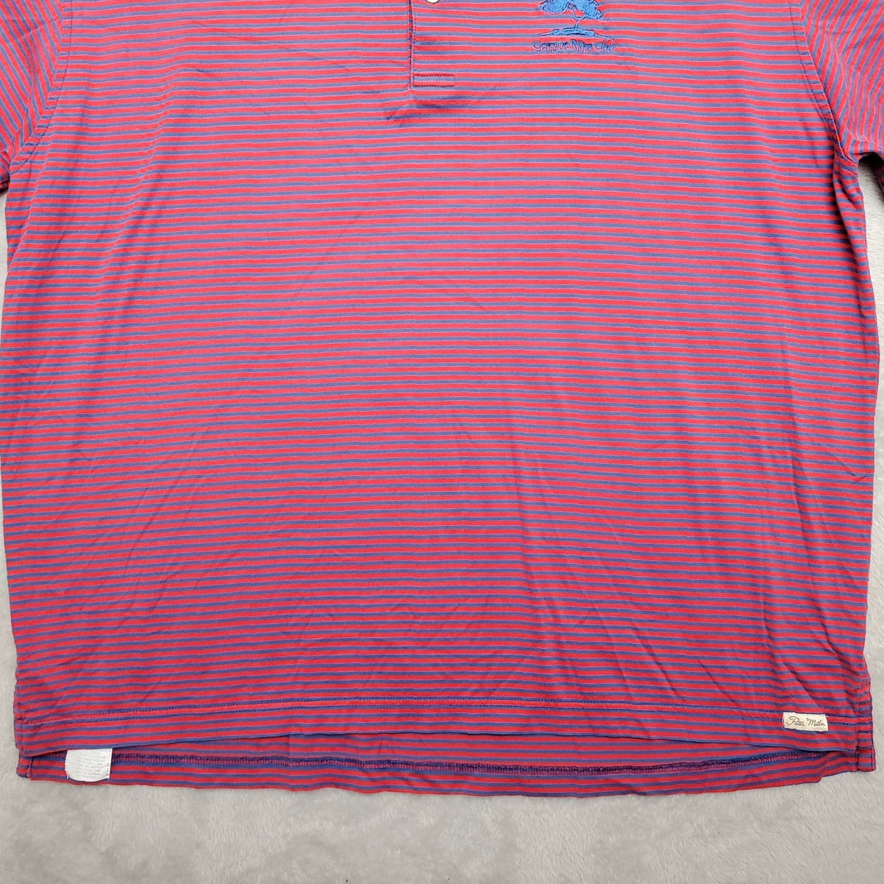Peter Millar Peter Millar Shirt Mens Large Blue Red Striped Polo 100% Mercerized Cotton Golf Size US L / EU 52-54 / 3 - 5 Thumbnail
