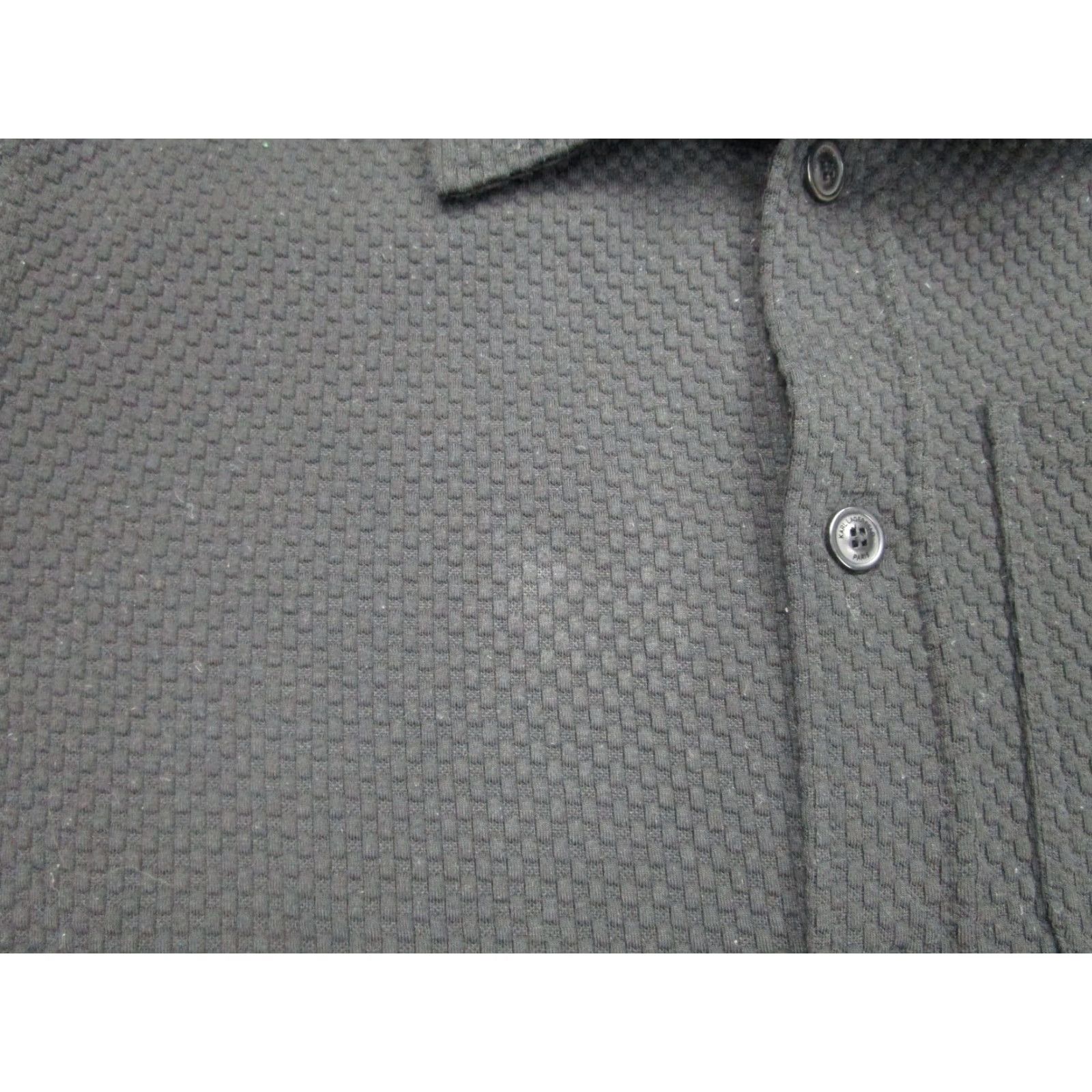 Karl Lagerfeld Karl Lagerfeld Paris Shirt Mens Small Black Textured Knit Button Front Pocket Size US S / EU 44-46 / 1 - 4 Thumbnail