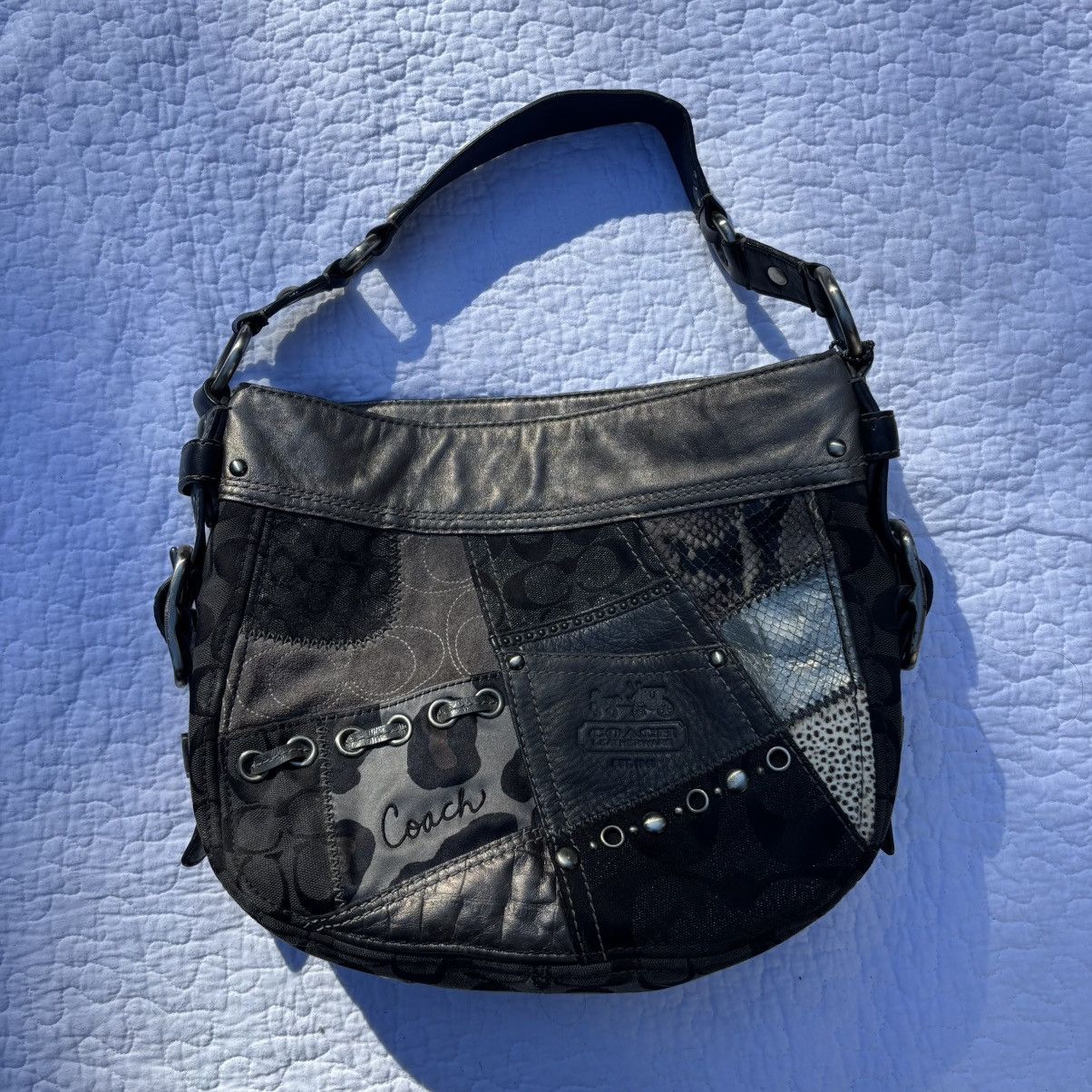 Coach black and gray patchwork coach bag Size ONE SIZE - 5 Thumbnail
