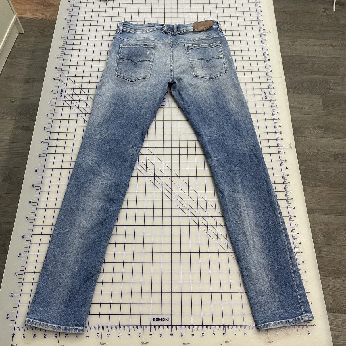 Diesel Diesel Sleenker Slim Skinny Jeans Light Wash Distressed Size US 29 - 3 Thumbnail