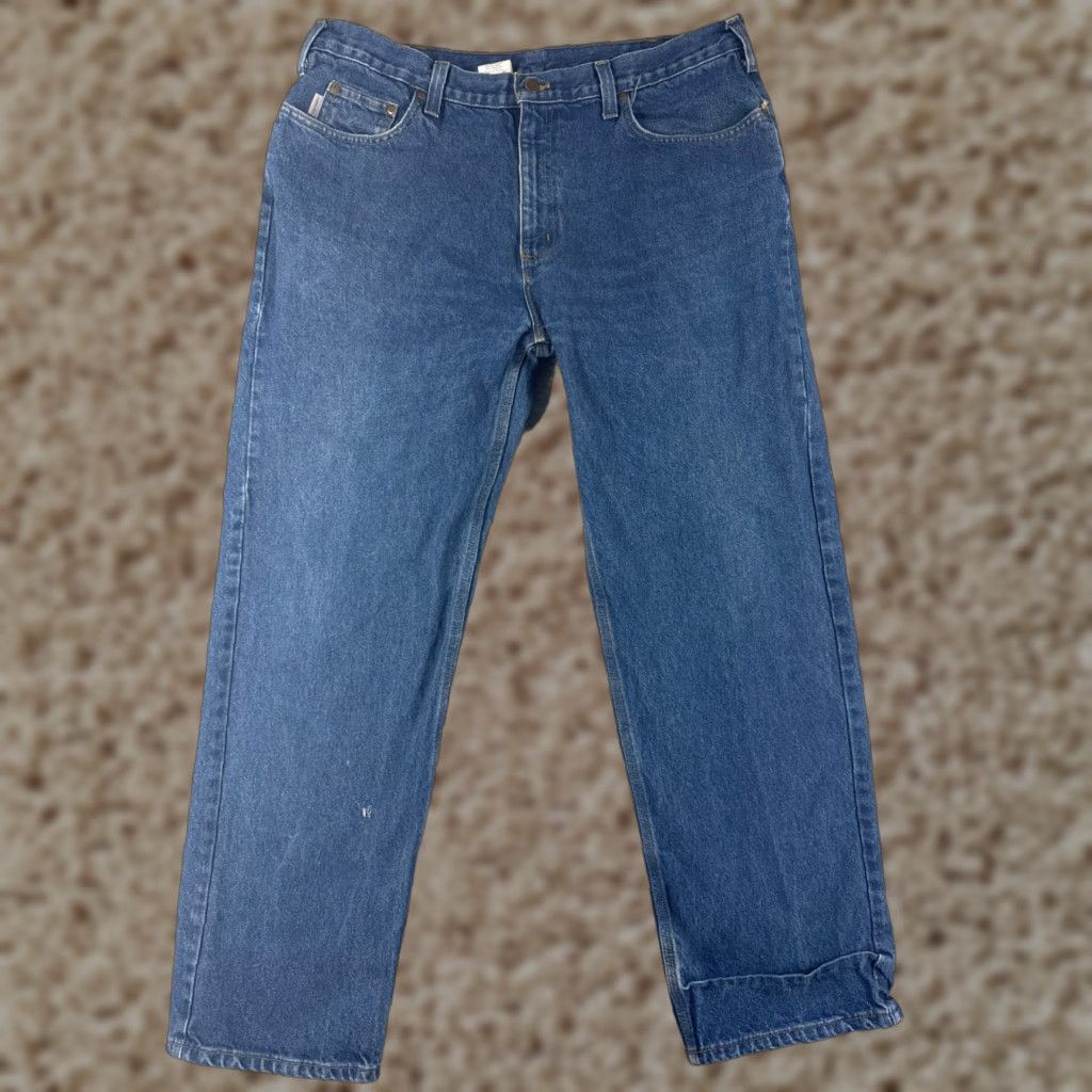 Carhartt Carhartt Jeans Adult 44 Blue Denim 100% Cotton Relaxed Fit Straight 42x32 Regular Mens Size US 44 / EU 60 - 1 Thumbnail