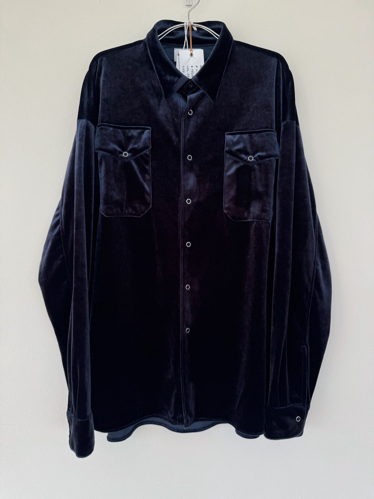 AW22 Velour Boxy Fit Snap Button Shirt