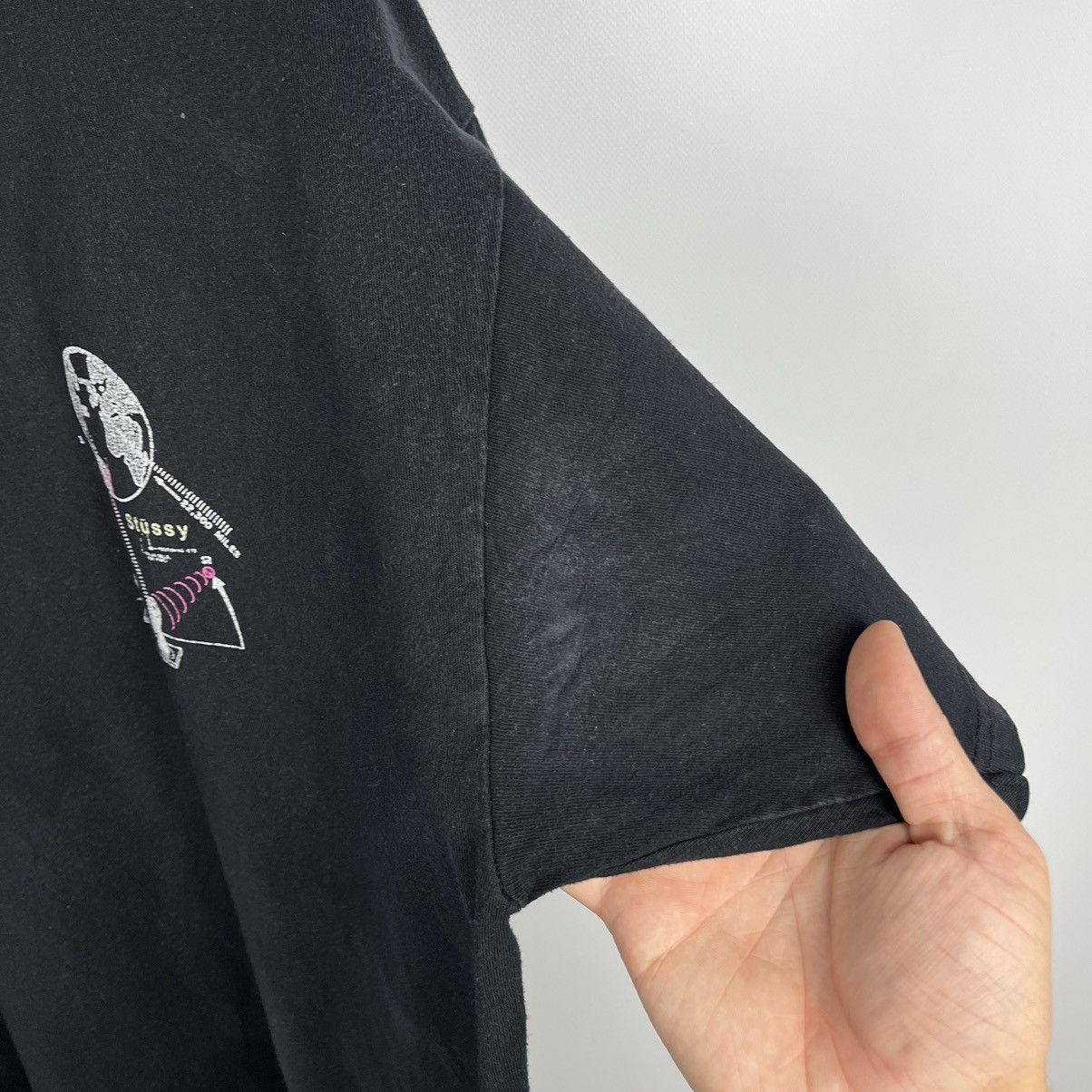 Stussy Vintage Stussy Space y2k big logo faded tee 00’s Size US XL / EU 56 / 4 - 19 Thumbnail