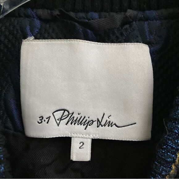3.1 Phillip Lim 3.1 Phillip Lim Brocade cable print Varsity Bomber blue Size XS / US 0-2 / IT 36-38 - 15 Thumbnail