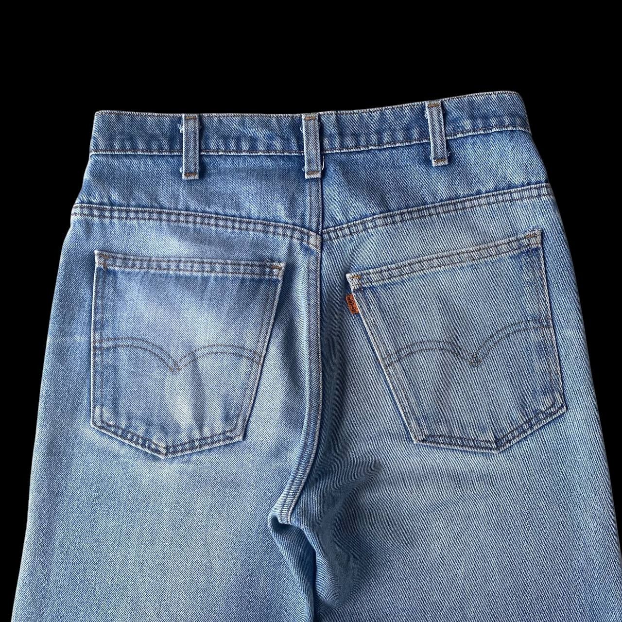 Levi's Vintage Clothing RARE 1970S LEVIS 646 ORANGE TAG FLARED BLUE WASH FRAYED HEM Size US 30 / EU 46 - 11 Thumbnail