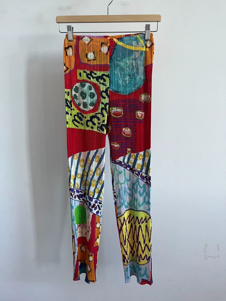 Issey Miyake Issey Miyake Orange pleated living room pants Size 31" - 1 Thumbnail