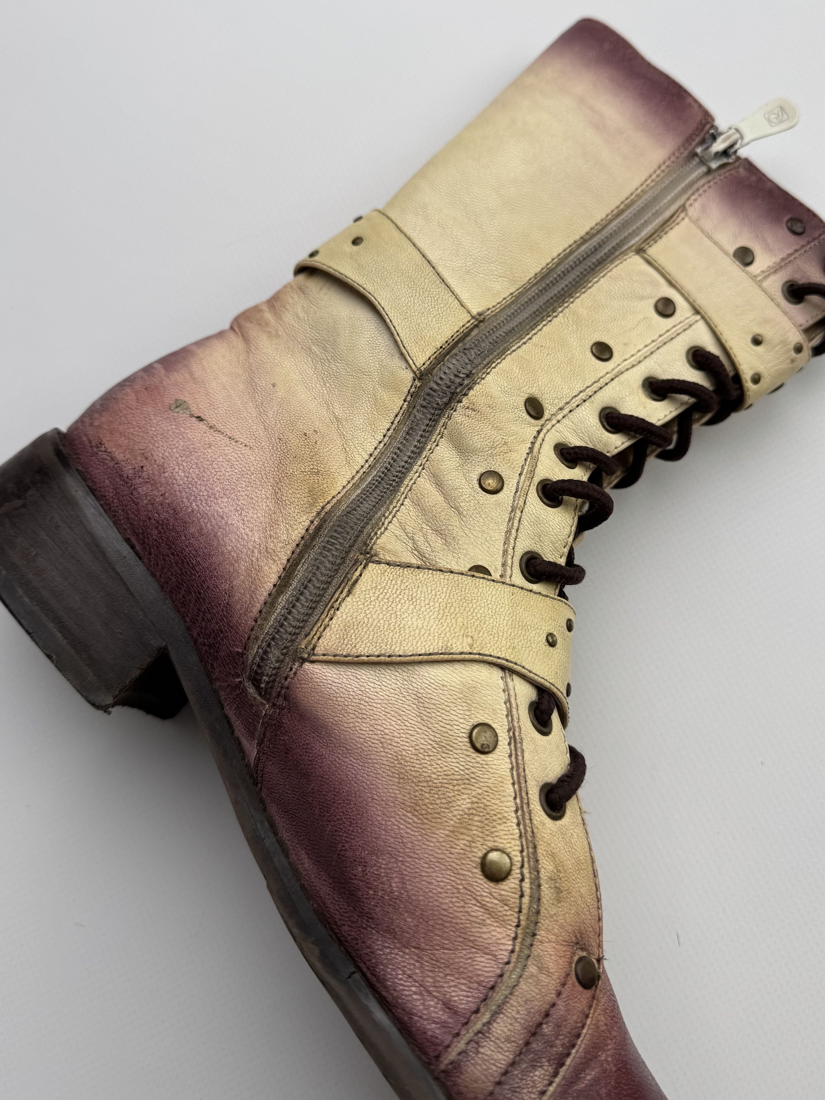 Other Vintage Faded Leather Boots With Straps B262(V3)E2 Size US 5 / IT 35 - 6 Thumbnail