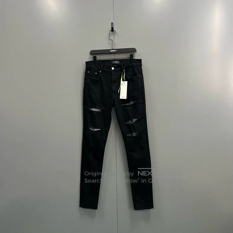 Amiri Amiri Size 34 Black ripped slim jeans Size US 34 / EU 50 - 1 Thumbnail