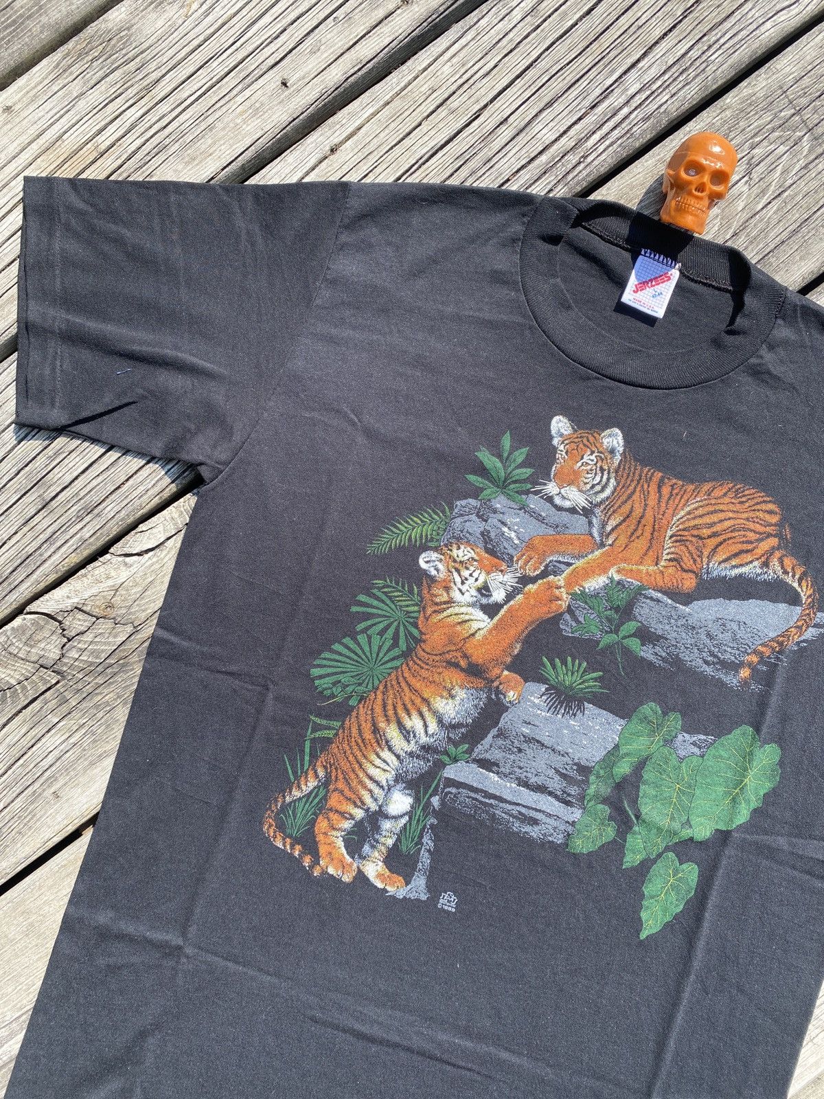 Jerzees × Vintage 80s Tiger art print shirt sz L Size US L / EU 52-54 / 3 - 2 Thumbnail