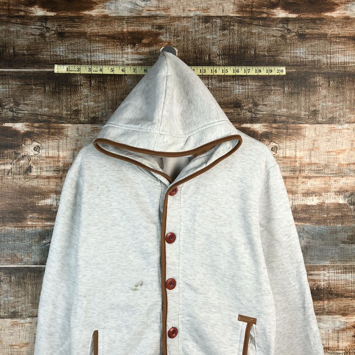 Japanese Brand Shengbangdi Grey Hoodie #1932 Size L / US 10 / IT 46 - 2 Thumbnail