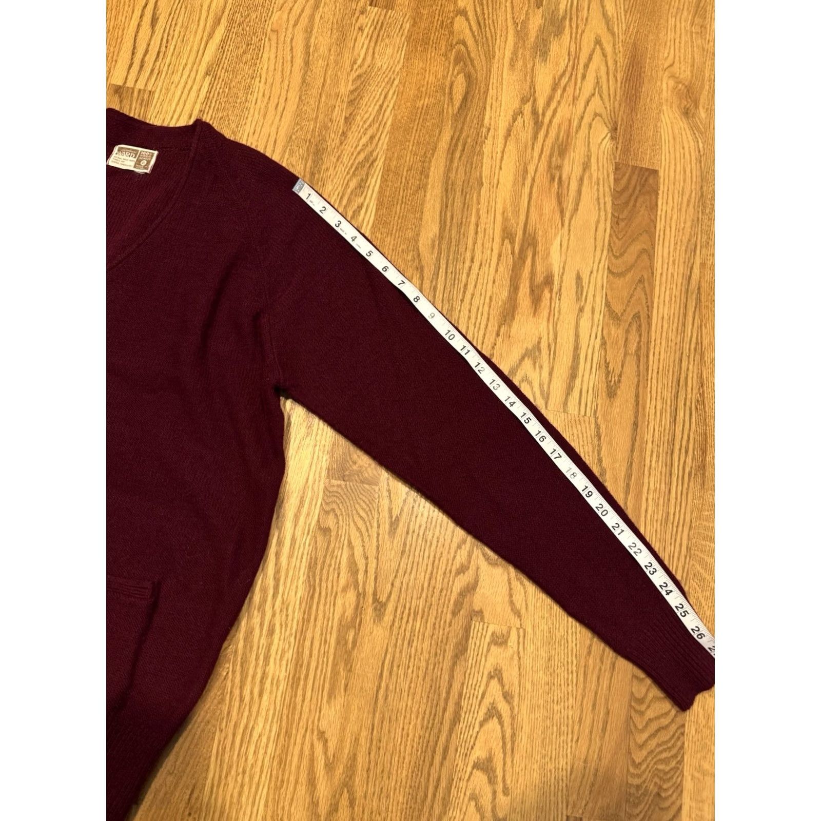Vintage Vintage Montgomery Ward Acrylic Cardigan Sweater - Size XL Maroon Grunge Size US XL / EU 56 / 4 - 6 Thumbnail