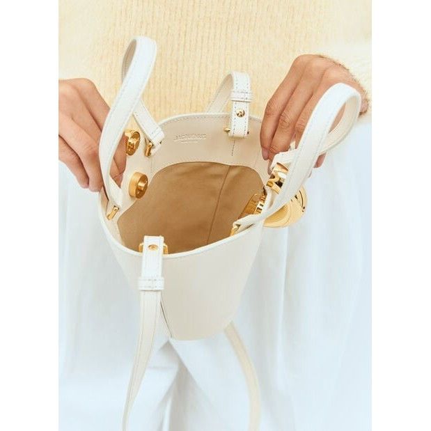 Jacquemus JACQUEMUS Le Petit Bambola White Leather Bucket Bag NewJACQU Size ONE SIZE - 2 Thumbnail