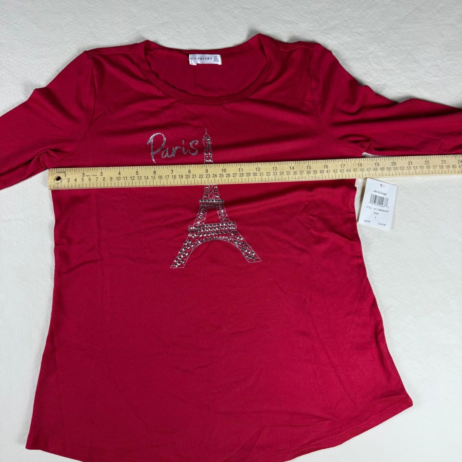 Other Retrology Womens Vixen Red Paris Eiffel Tower Rhinestone NWT Size S / US 4 / IT 40 - 4 Thumbnail