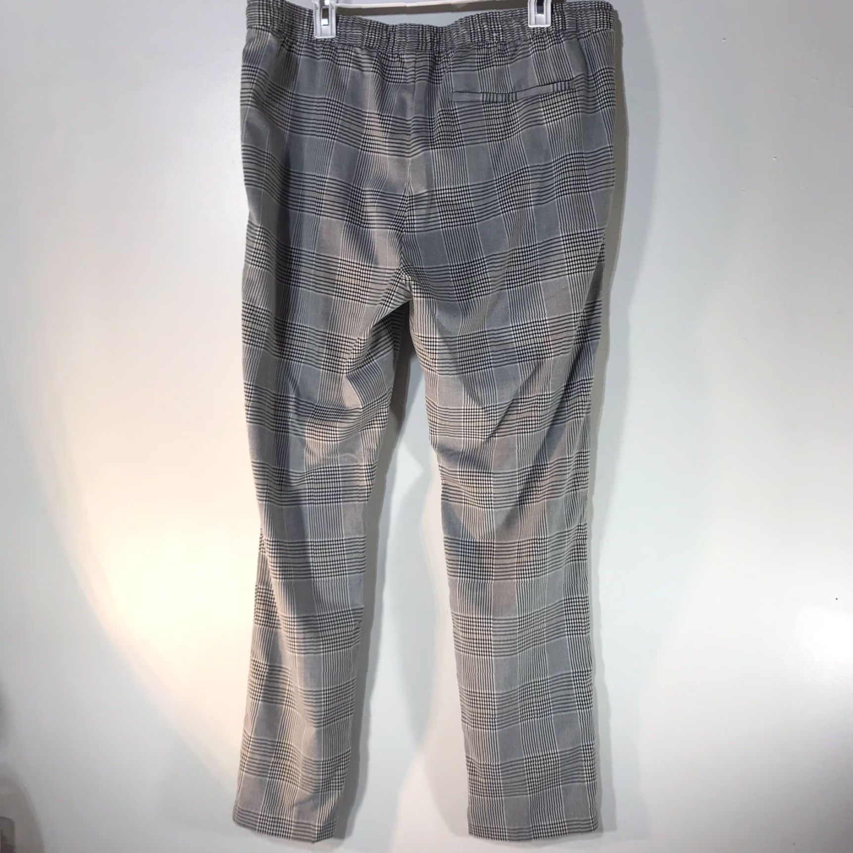 H&M H&M Pants Plaid Knit Slim Drawstring Pockets Elastic Waist Women XL Gray Black White Beige Modern Womens Size 40" / US 18 - 3 Thumbnail